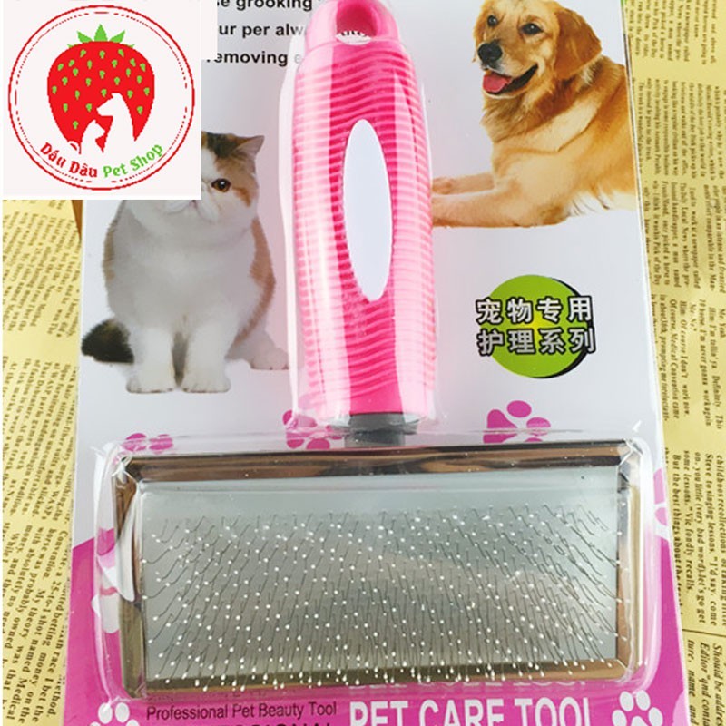 BÀN CHÔNG INOX CÁN CAO SU CHẢI LÔNG THÚ CƯNG