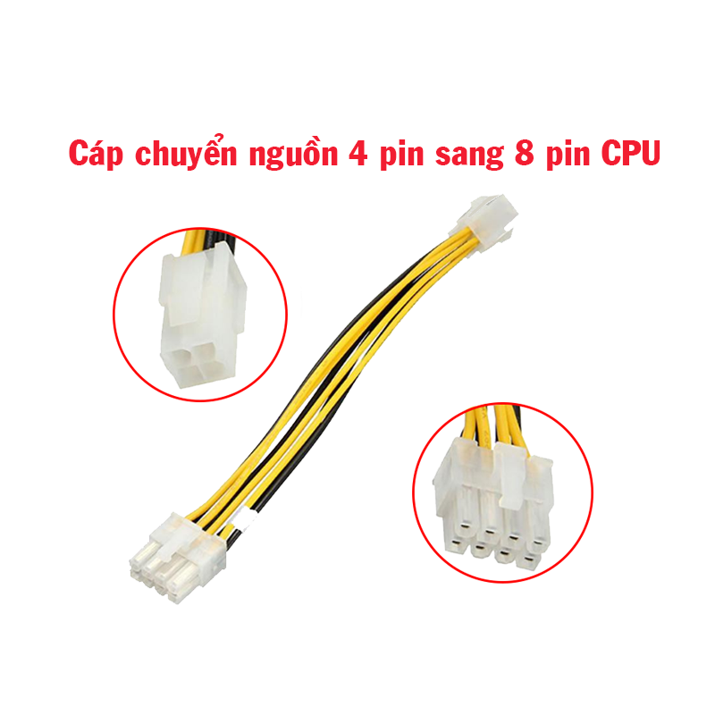 Cáp Chuyển Đổi 4pin sang 8pin cho nguồn Cpu