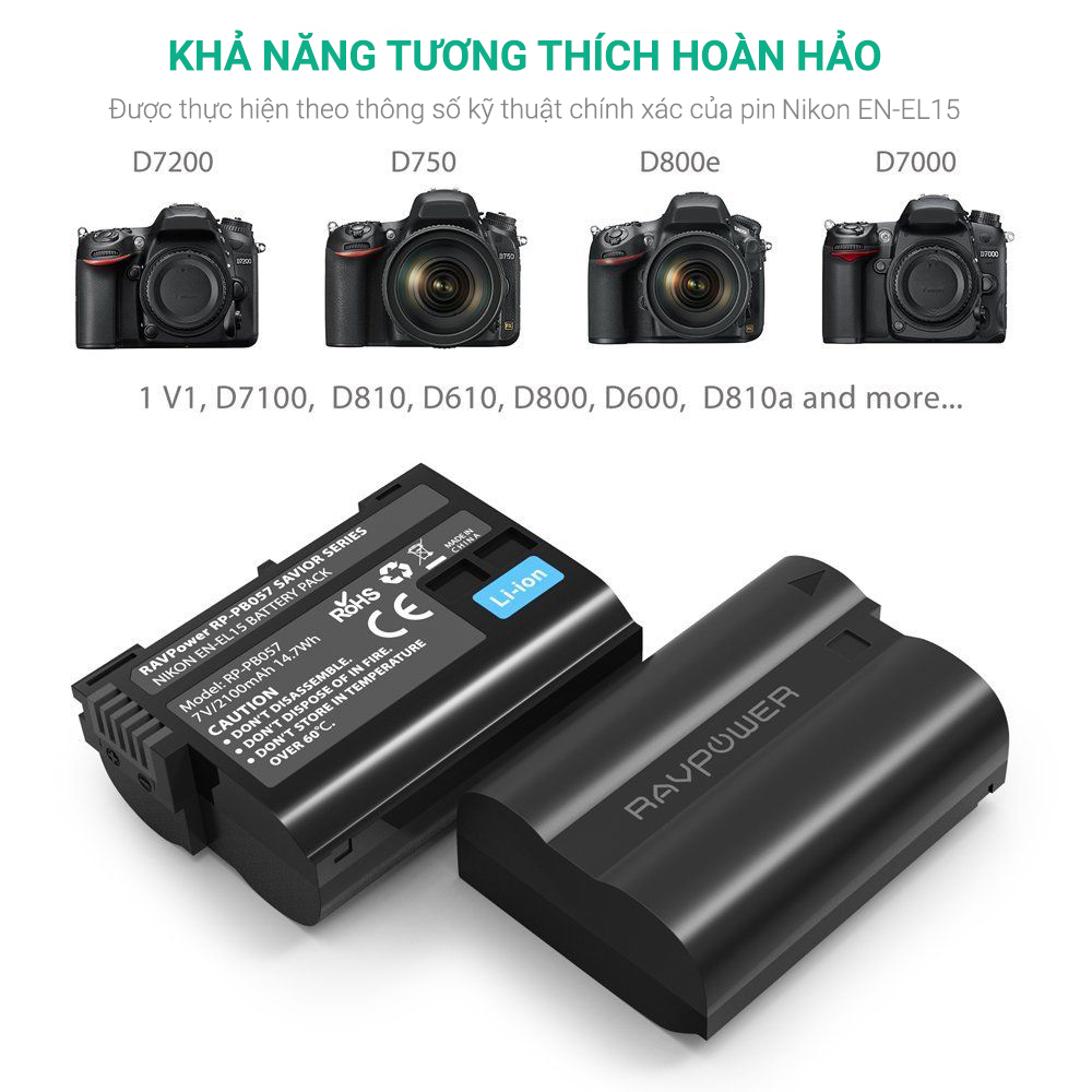 Pin máy ảnh Ravpower EN-EL15