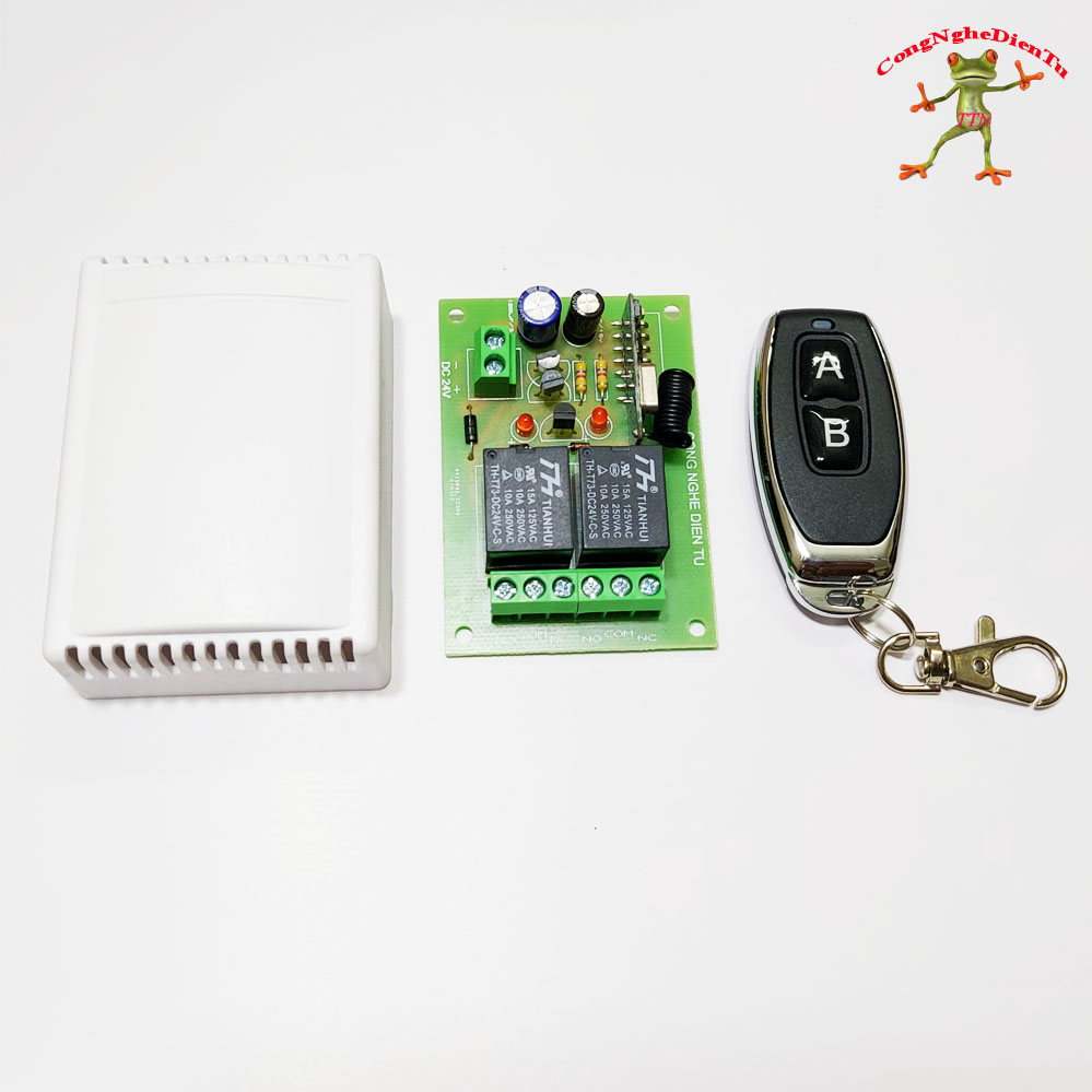Bộ điều khiển từ xa 24v RF 433mhz 2 relay