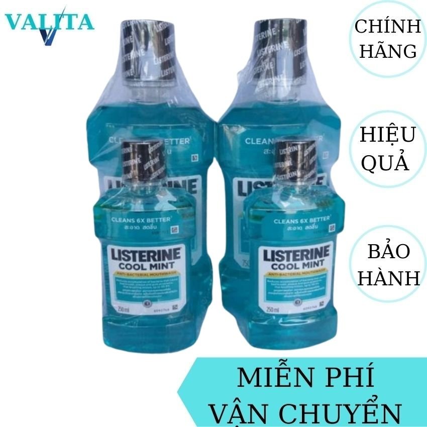 Combo Nước Súc Miệng Listerine 750ml+250ml Thái Lan VALITA giảm mùi hôi