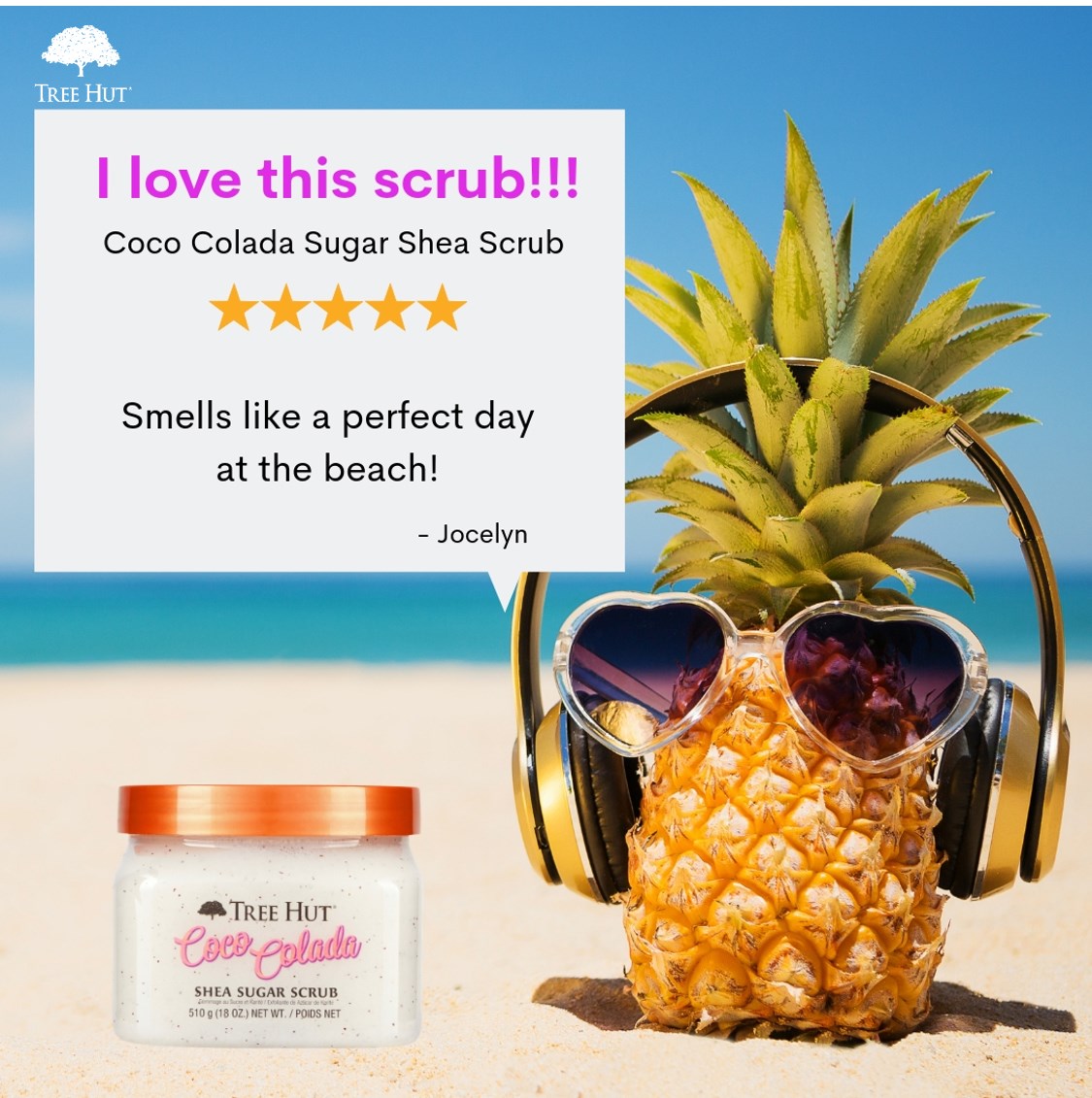 [HCM]Tẩy tế bào chết Tree Hut Shea Sugar Scrub - Coco Colacla 510g