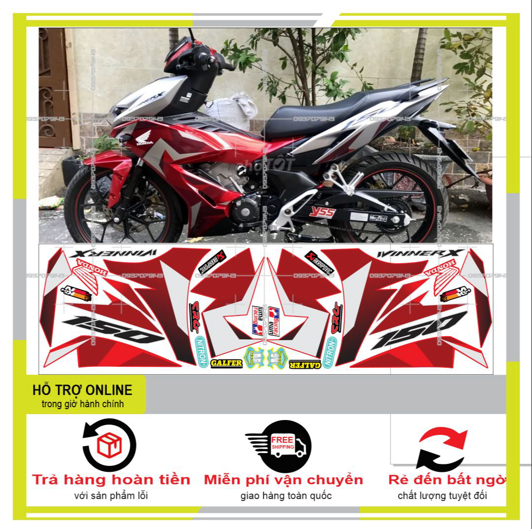 Freeship-- tem rời winner x chế mẫu zin trắng đỏ