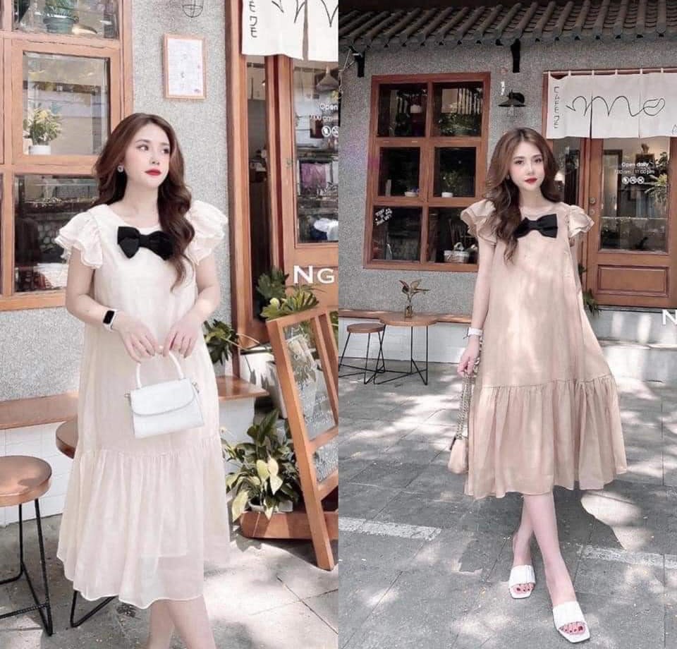 váy bầu cao cấp chất lụa hàn💕siêu mát siêu mềm siêu mịn💕thiết kế sang chảnh cho mẹ bầu☘️đầm bầu free size 43~68kg