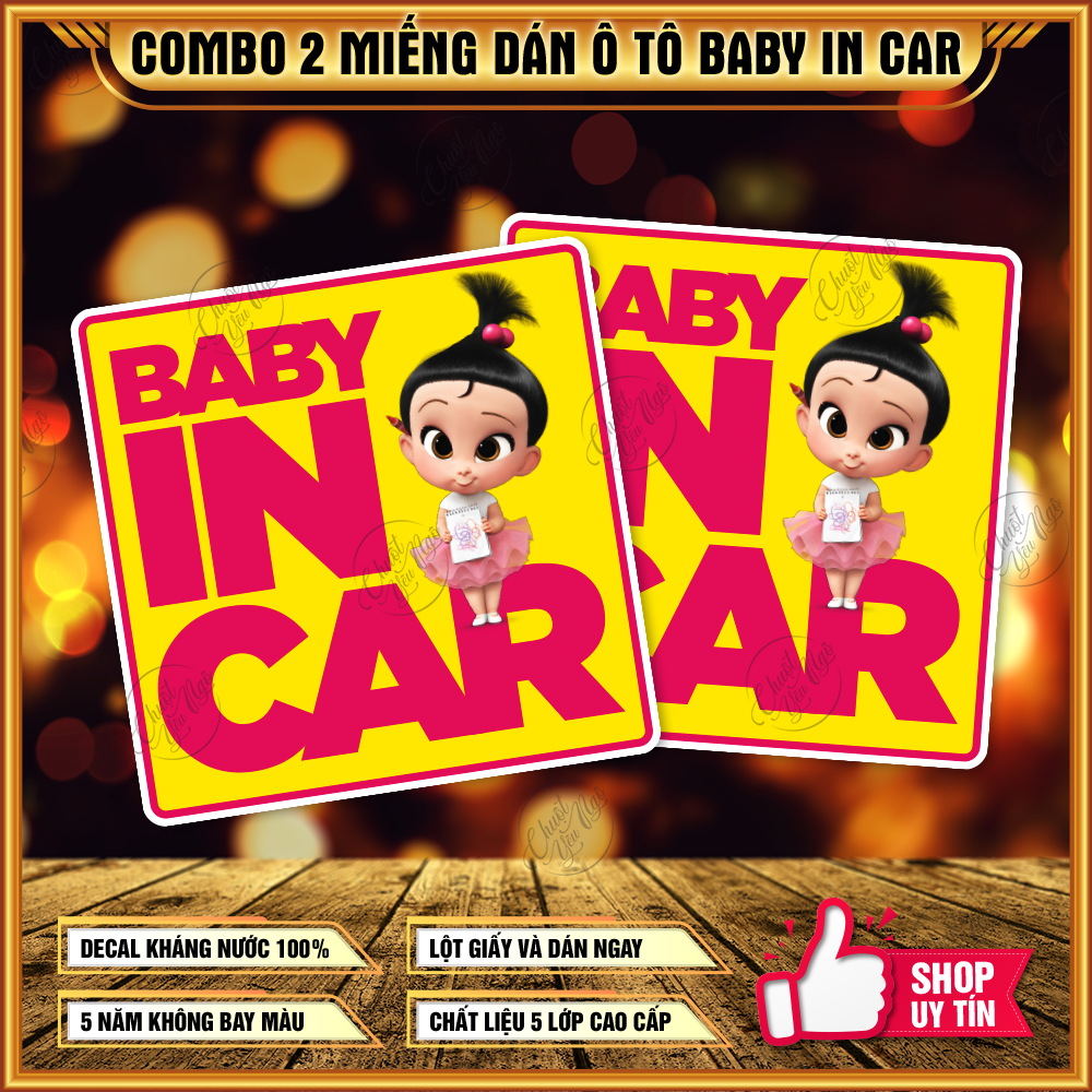 Combo 2 miếng Baby in car bé gái