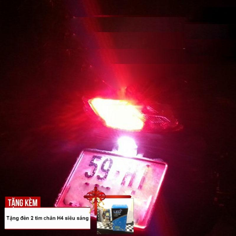 TẶNG ĐÈN LED 2 TIM CHÂN H4 - [RẺ QUÁ ĐI] Độ xe máy như mới với bộ giá treo biển số có đèn LED tạo điểm nhấn cho chiếc xe của bạn A102-K923-VÀNG