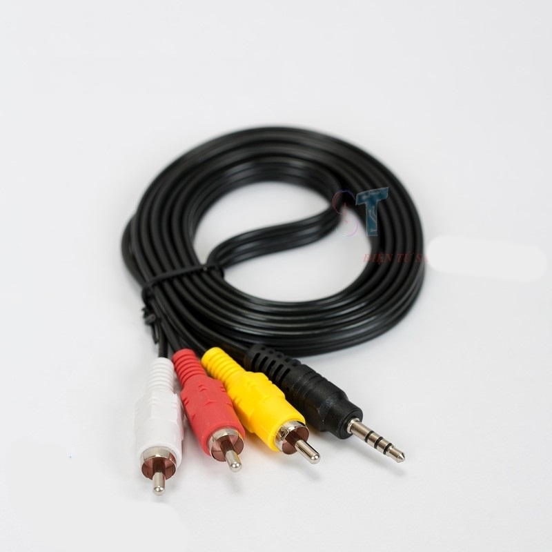 Dây 1 đầu av mini 3,5 ra 3 đầu av đực