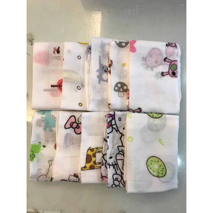 Set 10 khăn sữa túi lưới cho bé