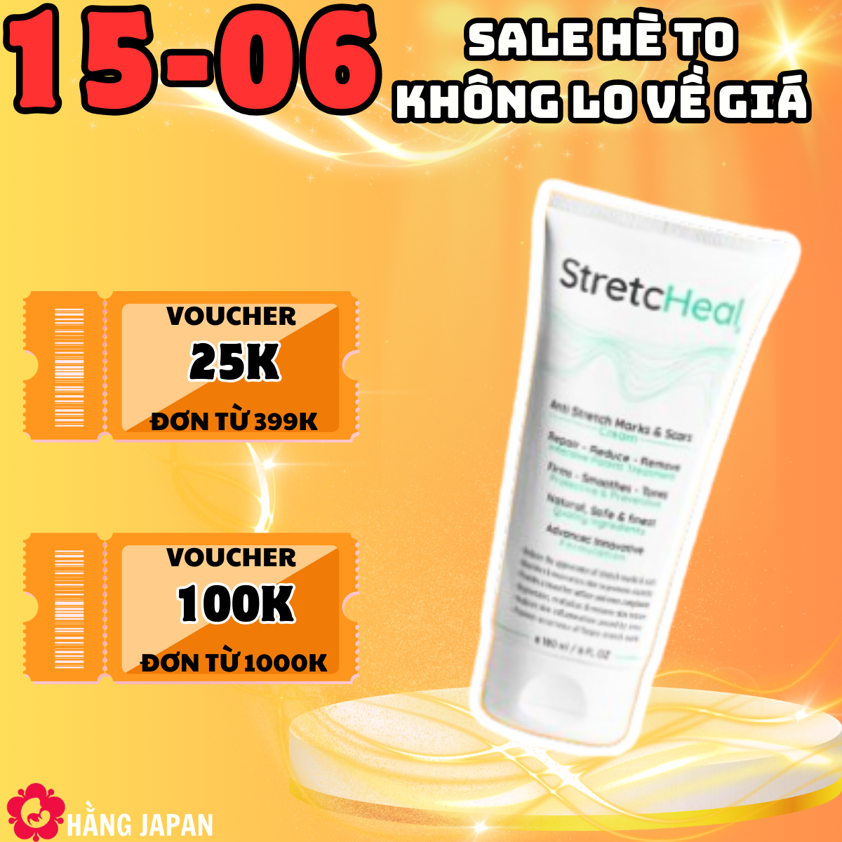 Kem bôi hỗ trợ cải thiện rạn da StretcHeal 180ML - Hàng Mỹ