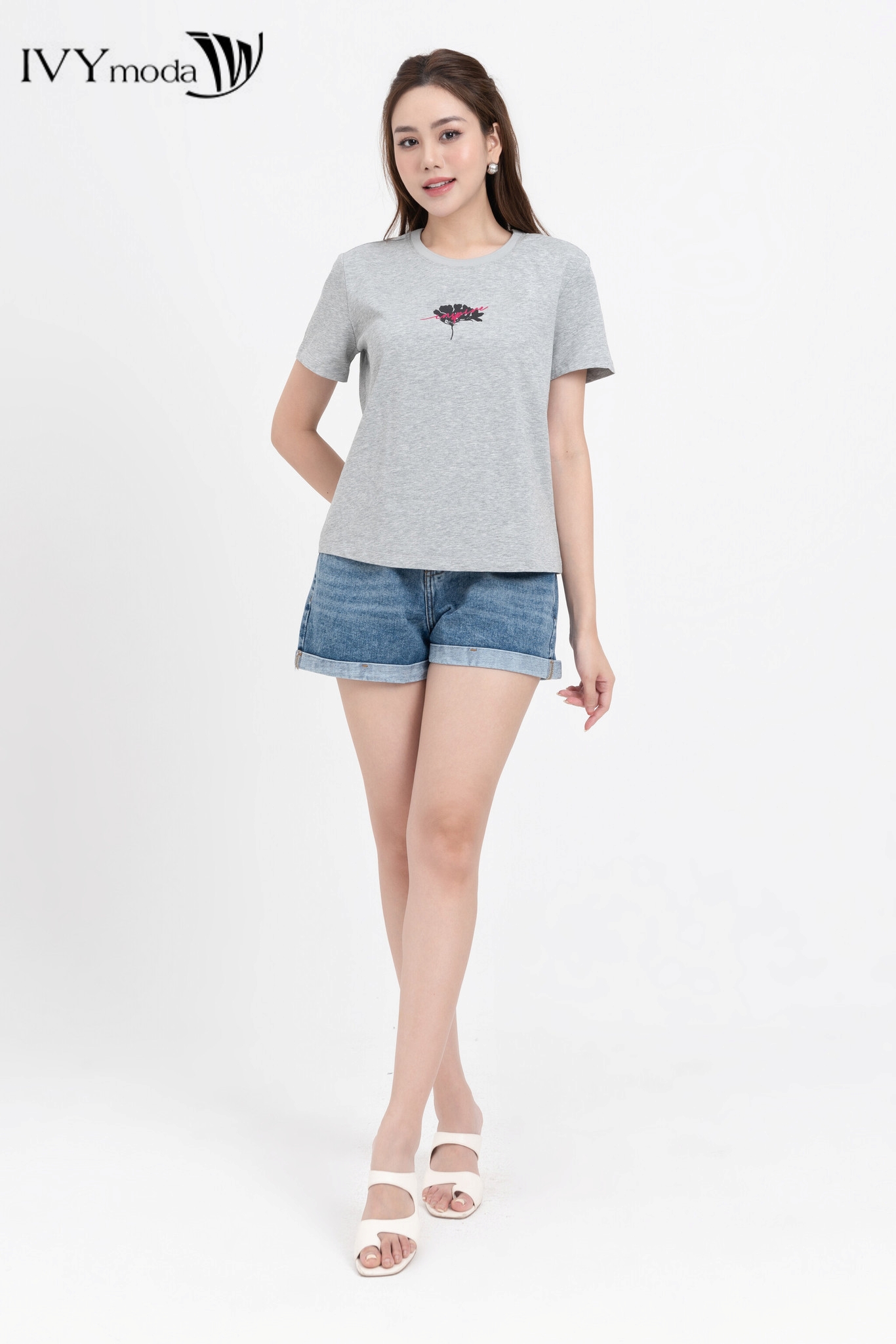 Áo thun in họa tiết IVY moda MS 57M7760