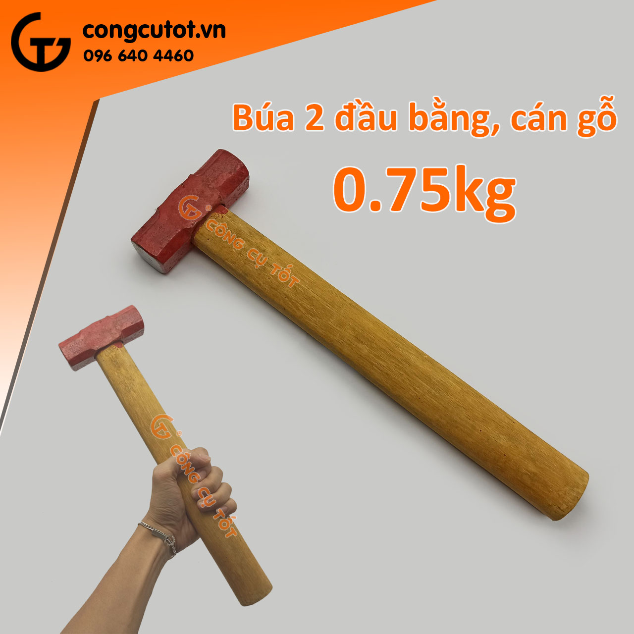 Búa lục giác cán gỗ 0.75kg