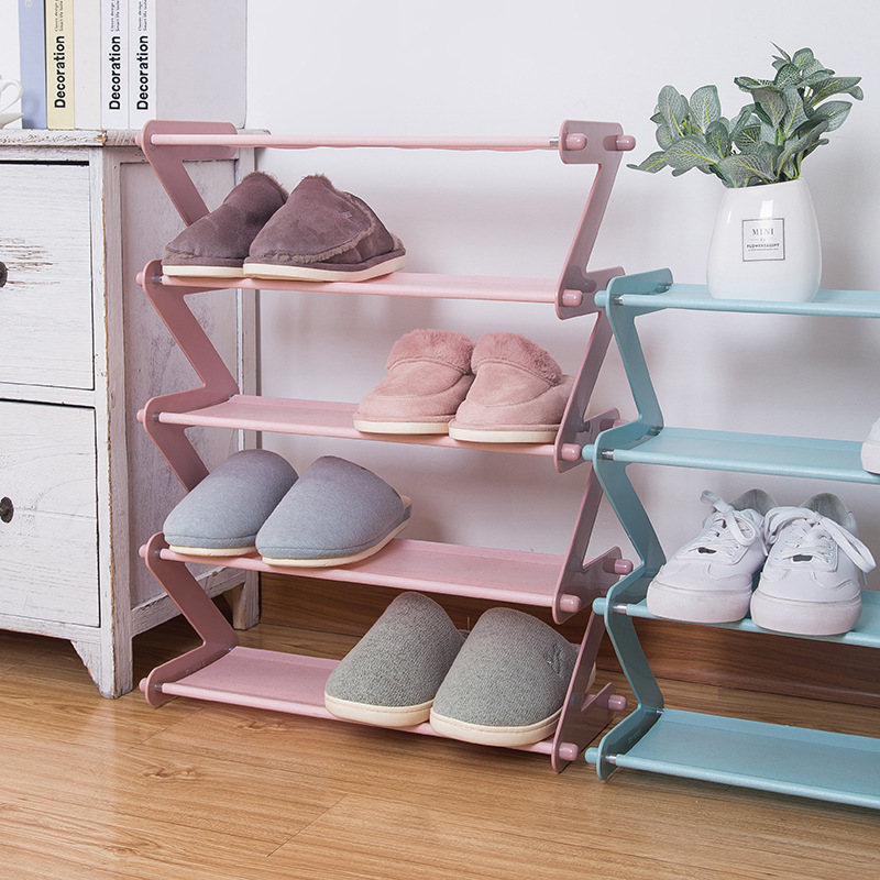 Kệ để giày dép 4 tầng- Kệ 4 tầng hình chữ Z ( kê sách vở, giày dép đa năng) thiết bị tiện lợi cho gia đình bạn (Màu ngẫu nhiên)