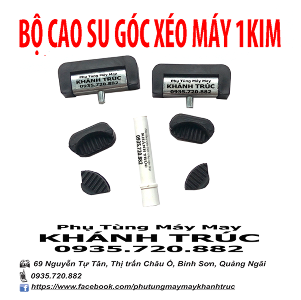 Bộ cao su bảng lề GÓC XÉO máy may công nghiệp 1kim