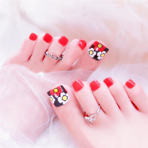 Bộ 24 Móng chân giả , nail giả C52 (kèm keo dán)