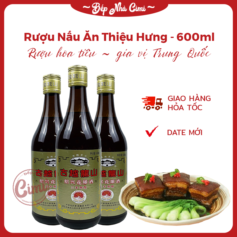 Gia vị rượu hoa tiêu - rượu nấu ăn thiệu hưng 600ml - bếp nhà cimi