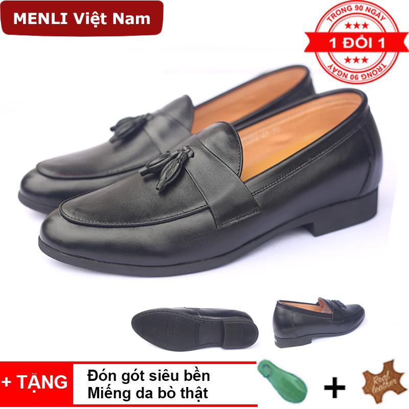 [DA BÒ] Giày da thật MENLI TCLZ19 tăng chiều cao 6.5cm