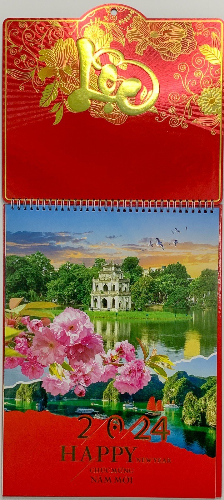 LỊCH 2024 TREO TƯỜNG 52 TUẦN - VIỆT NAM TƯƠI ĐẸP Lò xo 53 tờ | Size: 30x40 (cm)