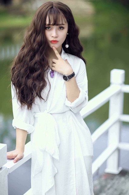 Tóc giả nguyên đầu xù sóng
