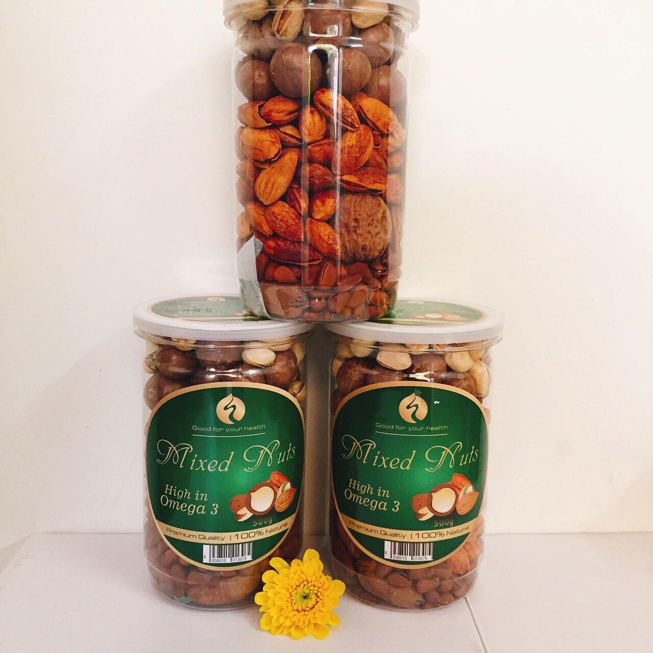 [HCM]Mixed nuts 6 loại hạt còn vỏ 500g