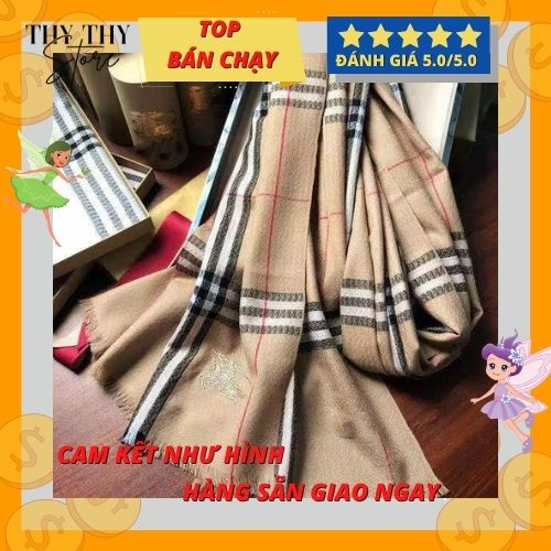 Khăn choàng cổ bbr 65x196cm THYTHY STORE Chất dạ đũi thêu lụa đẹp