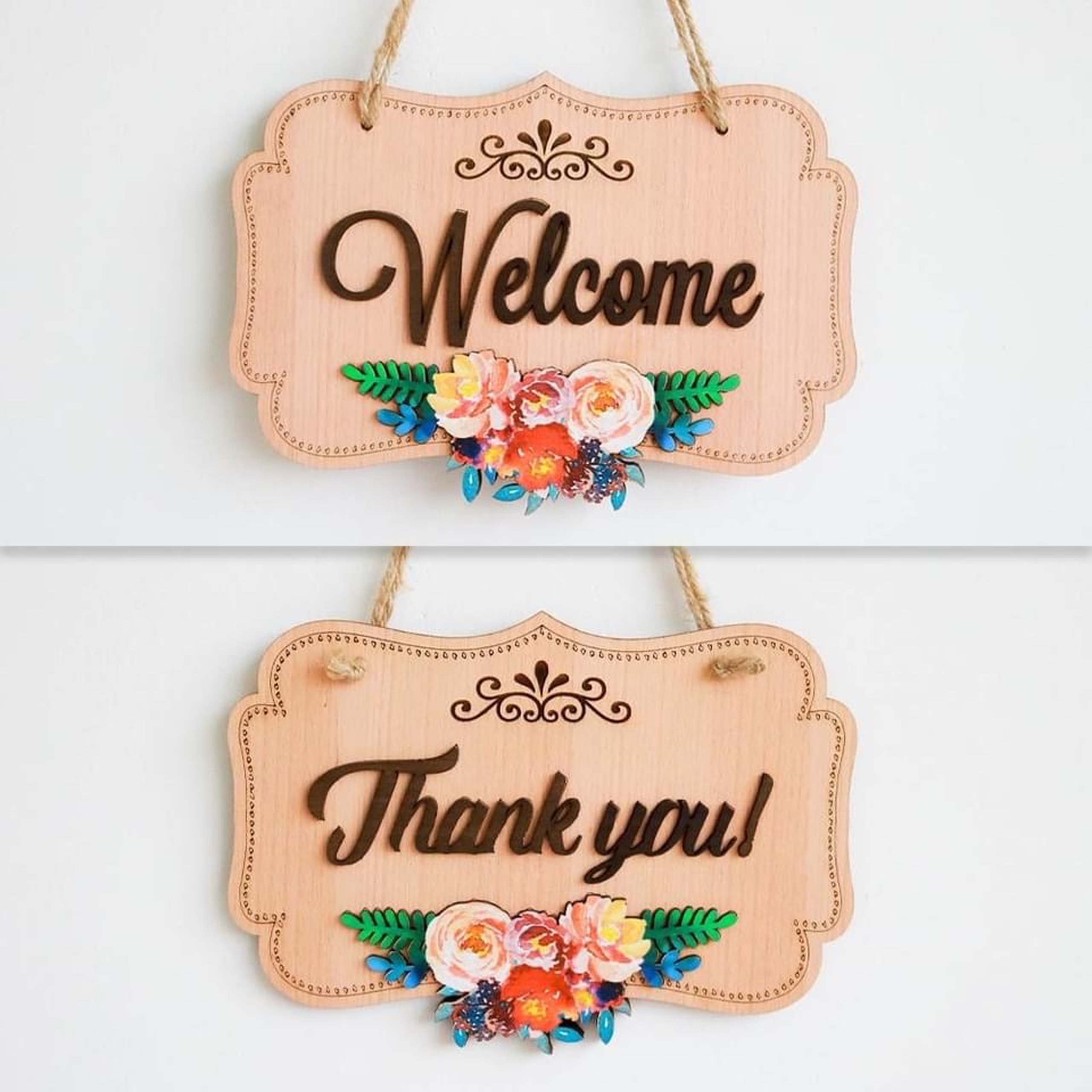 Bảng gỗ decor OPEN CLOSE nhiều mẫu,tặng 2 móc dán .