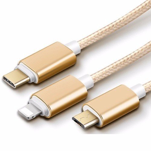 Cáp sạc 3 trong 1 cho IOS, Android Type C cable  Hàng Chính Hãng