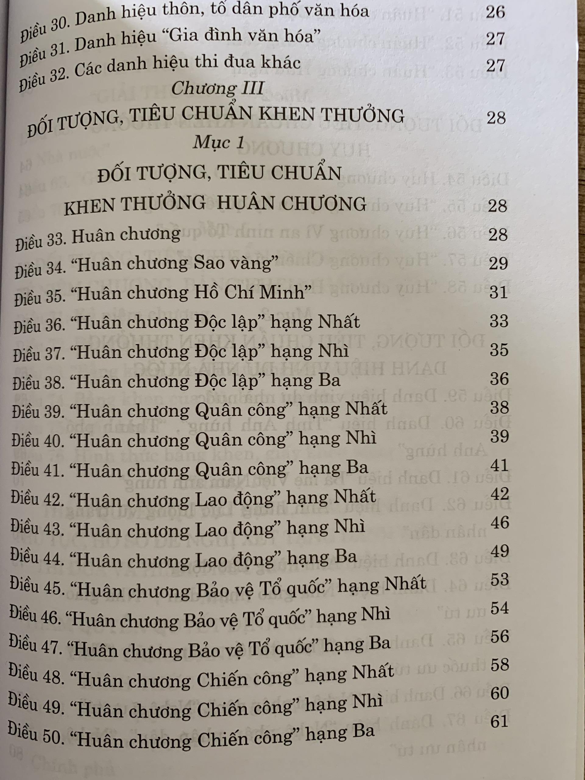 Luật Thi Đua, Khen Thưởng