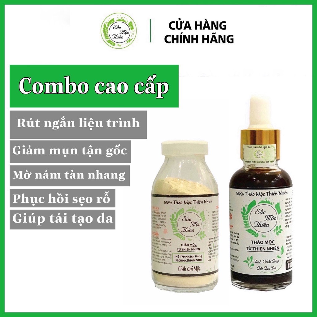 Combo Cơ Bản Cải Thiện Mụn Sắc Mộc Thiên - Cải Thiện Mụn, Thâm Nám, Tàn Nhang, Sẹo Rỗ