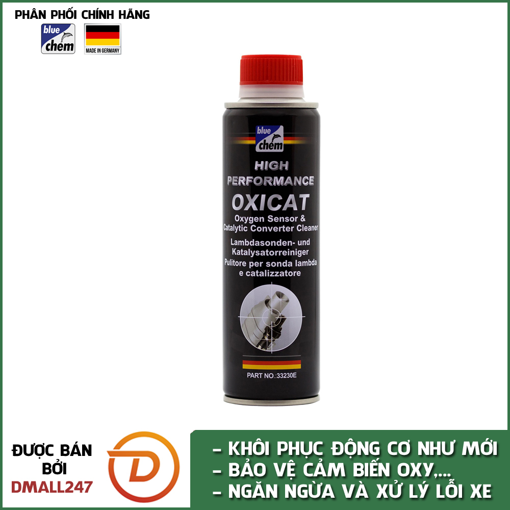 Phụ gia vệ sinh cảm biến oxy và bầu lọc khí thải catalytic Bluechem 33230E