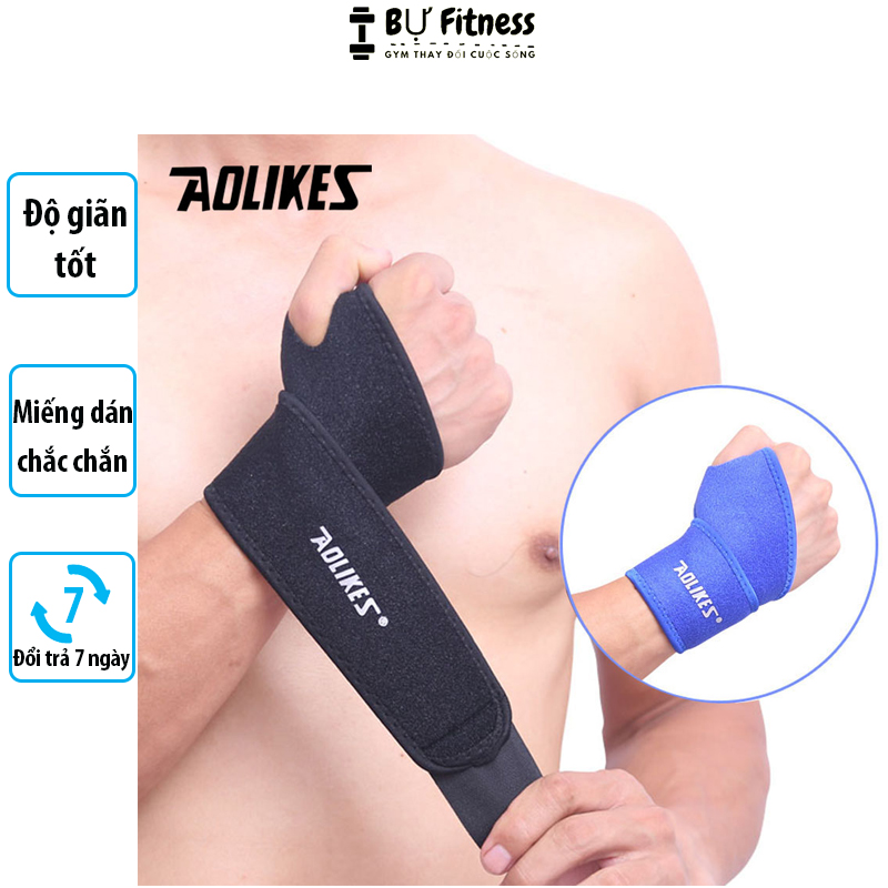 Băng quấn cổ tay Aolikes bảo vệ cổ tay, dây quấn cổ tay co giãn tốt hạn chế chấn thương