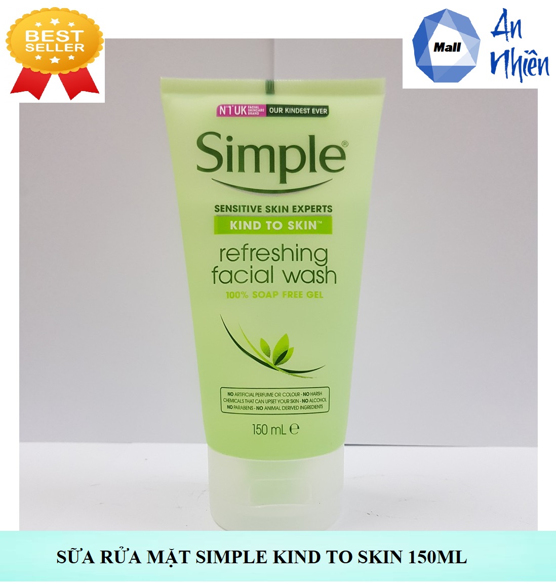 Sửa Rữa Mặt  Simple Kind To Skin 150ml - Mẫu mới