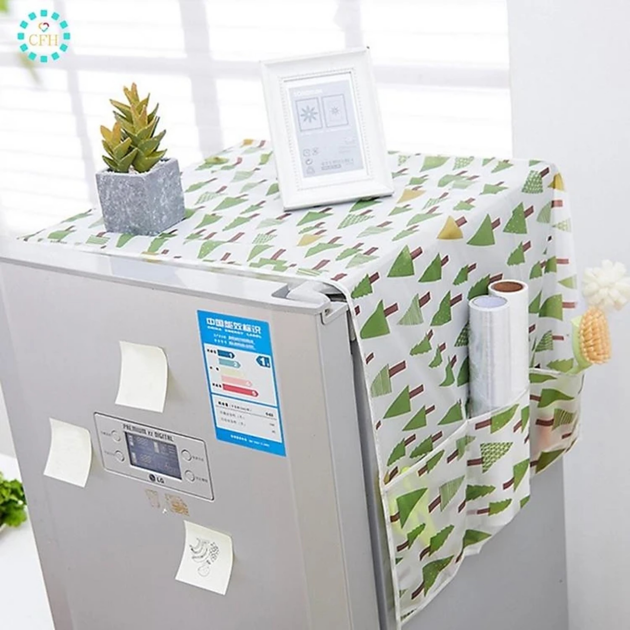 Tấm phủ bảo vệ tủ lạnh có túi 2 bên