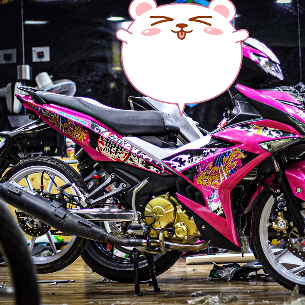 Tem rời Exciter 150 cá chép dán xe hồng