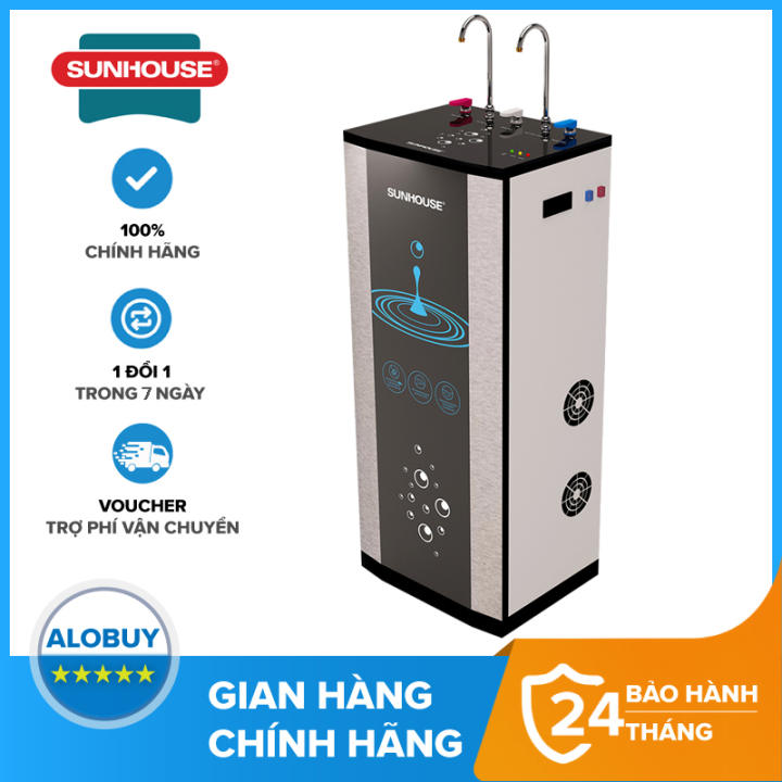top Máy Lọc Nước RO Nóng Lạnh 2 Vòi Sunhouse SHR76210CK (10 Cấp Lọc – Bao Gồm Tủ Cường Lực)