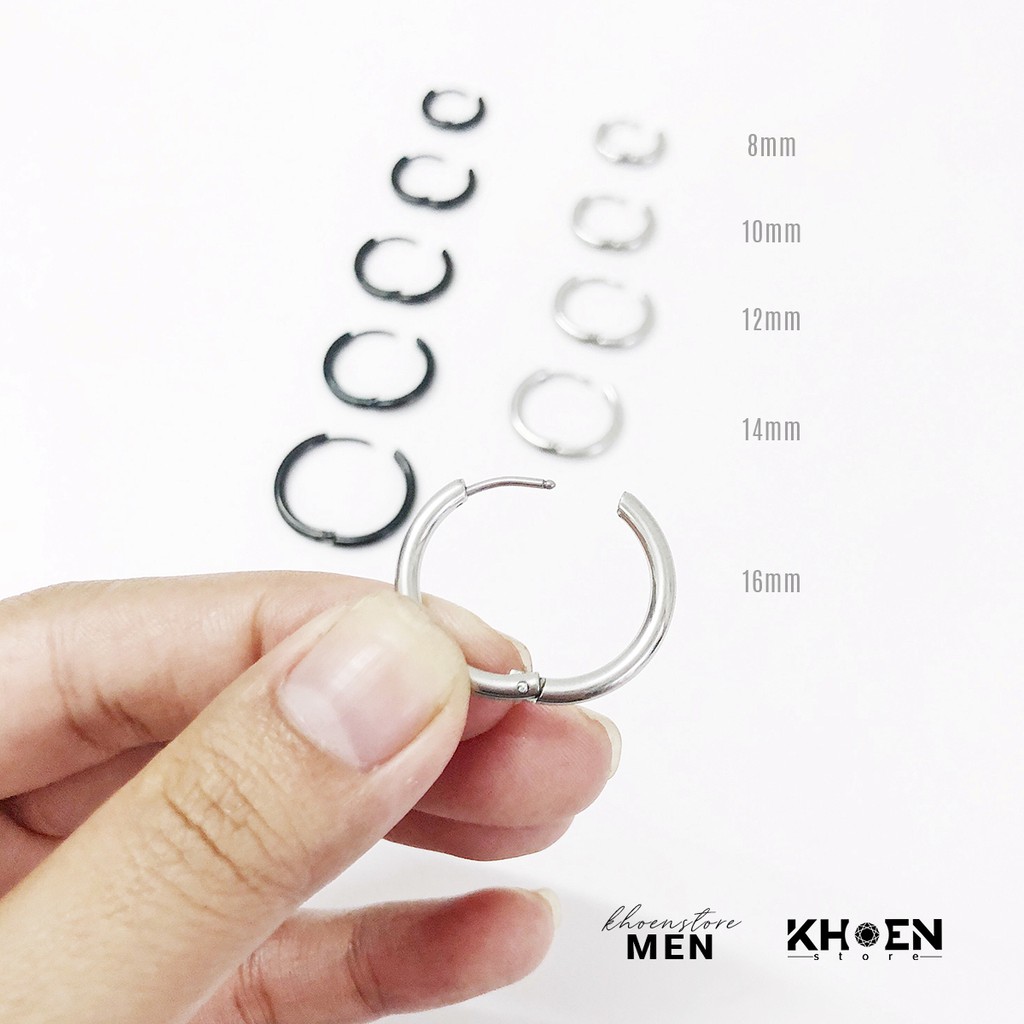 (1 Chiếc) Khuyên tai tròn trơn dày 2.5mm nhiều size - Thép không gỉ không gây dị ứng - Khoen store