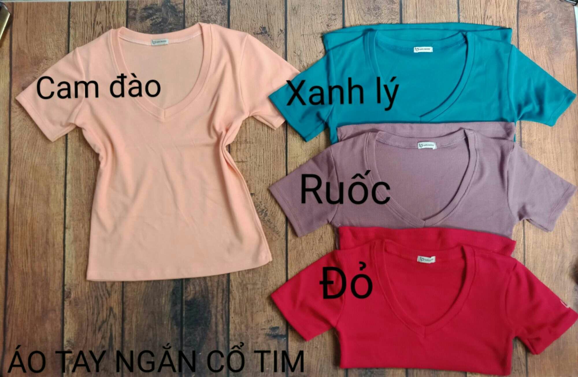 Áo Cổ Tim Tay Ngắn