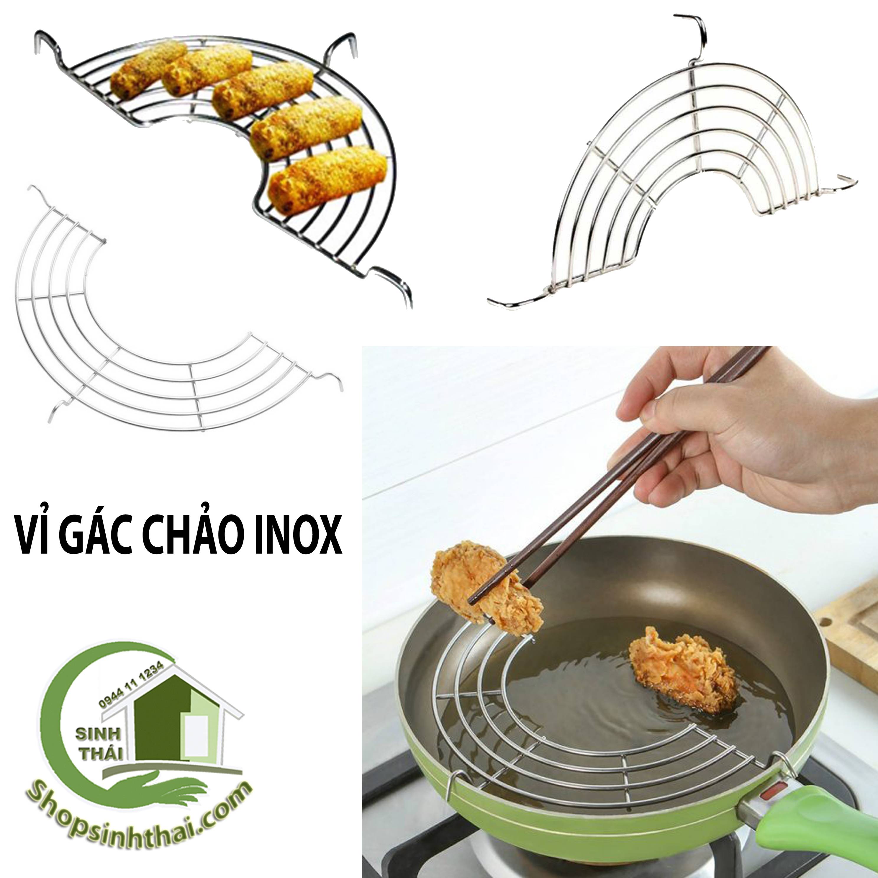 [HCM]Vỉ gác chảo chiên rán dầu mỡ - vỉ inox dày