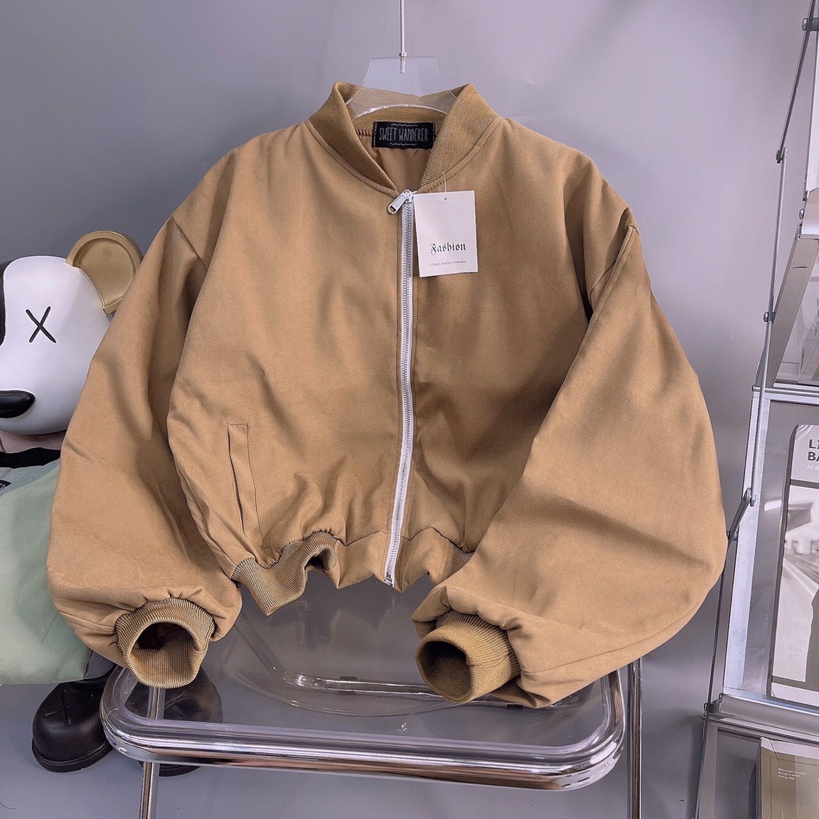 [HCM]áo khoác da lộn bomber mẫu mới
