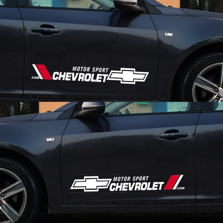 [HCM]Bộ 2 tem dán cửa xe ô tô Chev
