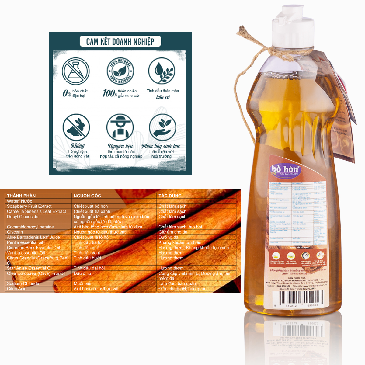 Nước rửa chén hữu cơ Bồ Hòn Mas.Clean - can 3.5L