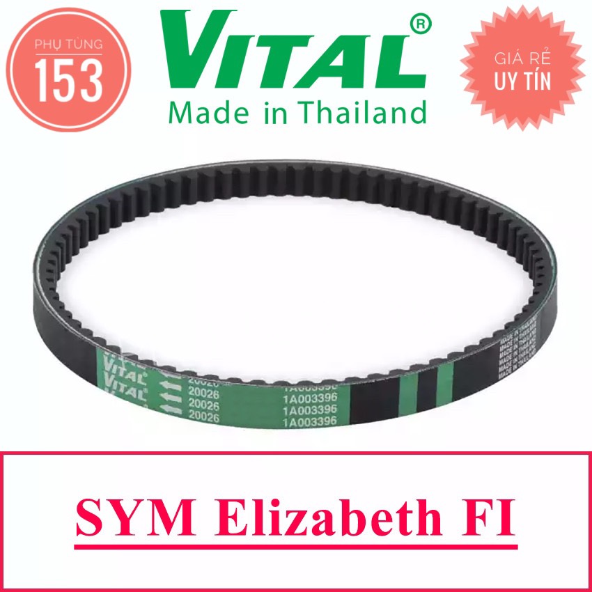 Dây curoa xe elizabeth fi hiệu vital - dây curoa xe tay ga - phụ tùng 153