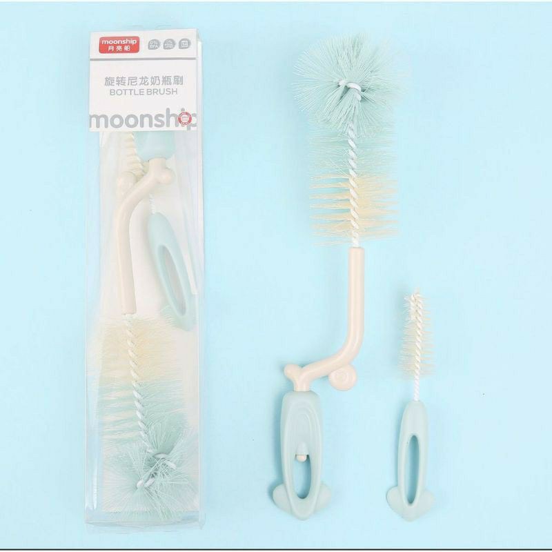BỘ CỌ RỬA BÌNH SỮA, BÌNH HÚT NƯỚC, NÚM TY MOONSHIP 2 CHI TIẾT