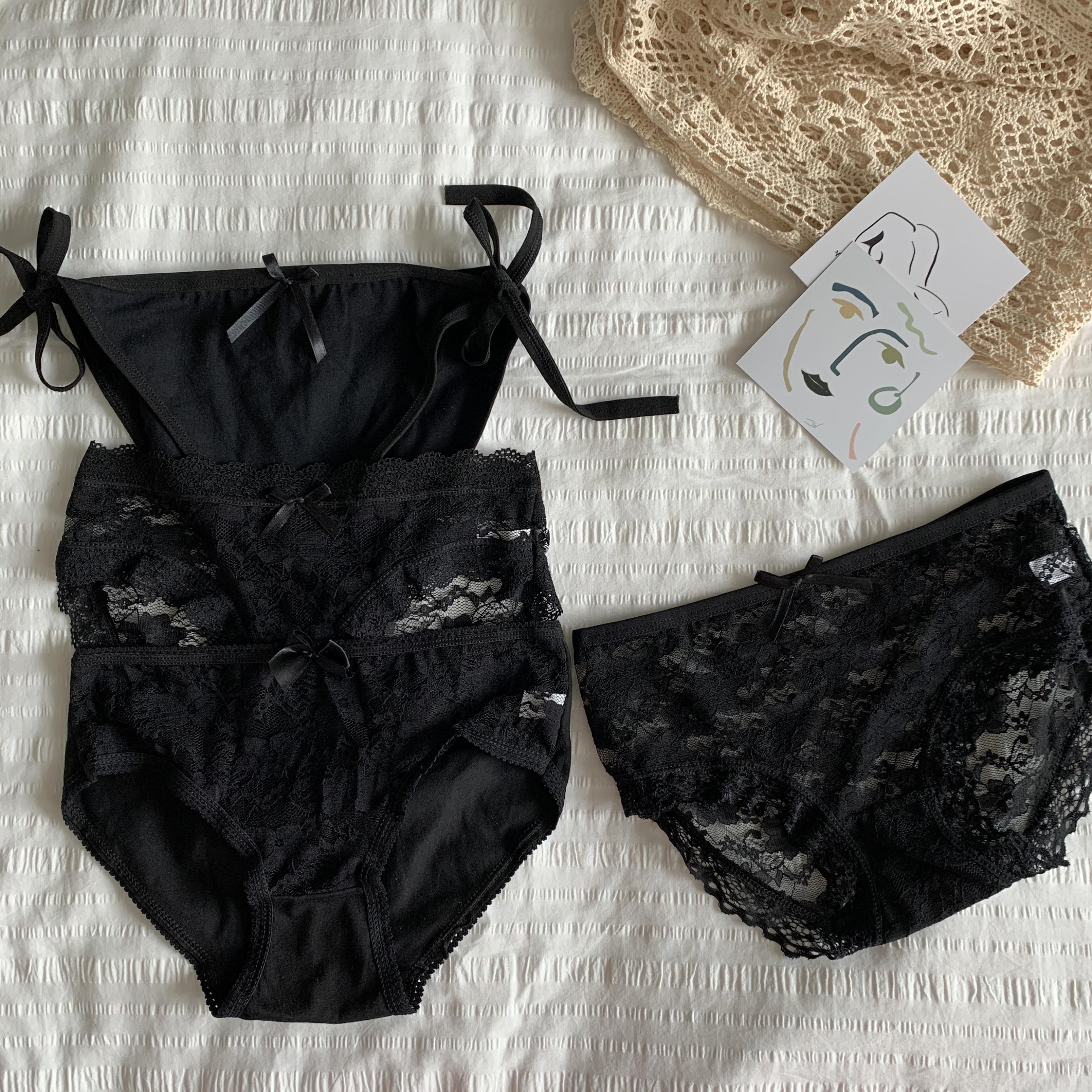 Set 4 quần lót nữ ren đen quyến rũ