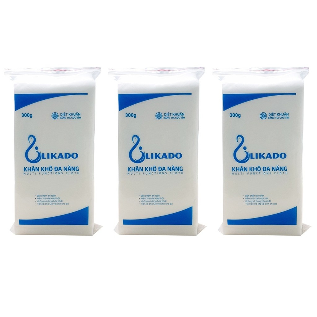 Khăn khô đa năng likado 300g kích thước (15x20cm)(1 gói)