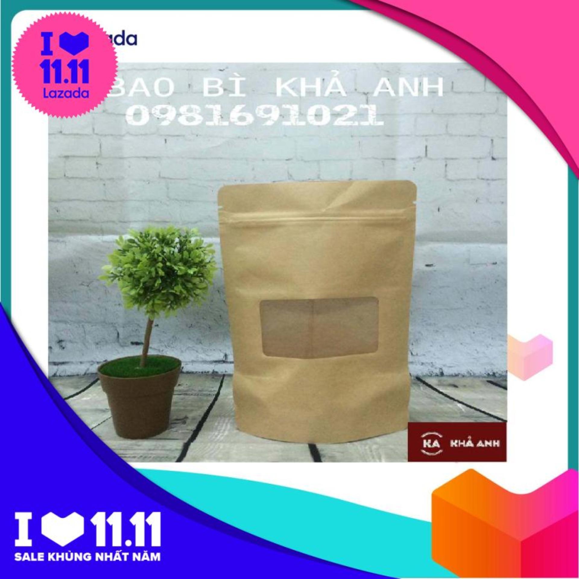 1 kg Túi Zip Giấy Kraft Có cửa sổ ( Đựng các loại hạt khô)