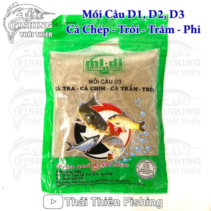 Mồi Câu D1, D2, D3 Cá Chép, Rô Phi, Trắm, Trôi, Tra, Trê, Chim