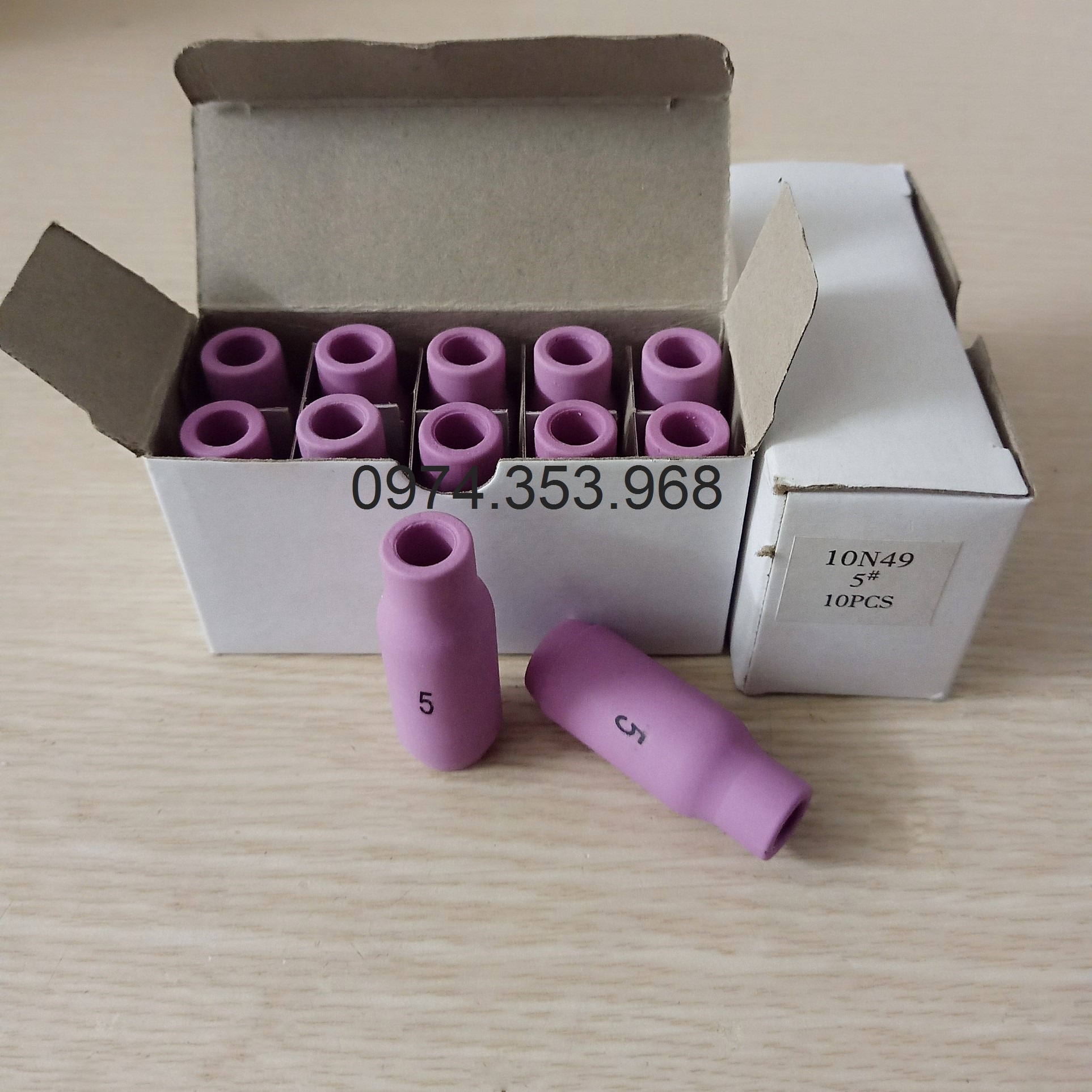 Sứ tig WP số 4,5,6,7,8 - 10 cái Chụp sứ mỏ hàn tig WP