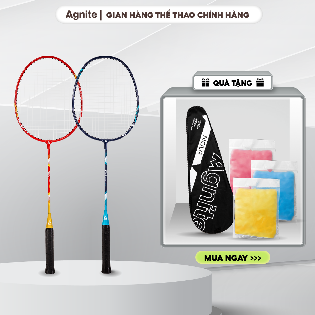 Bộ vợt cầu lông Agnite chính hãng cho người chơi thể thao chuyên nghiệp - F2108