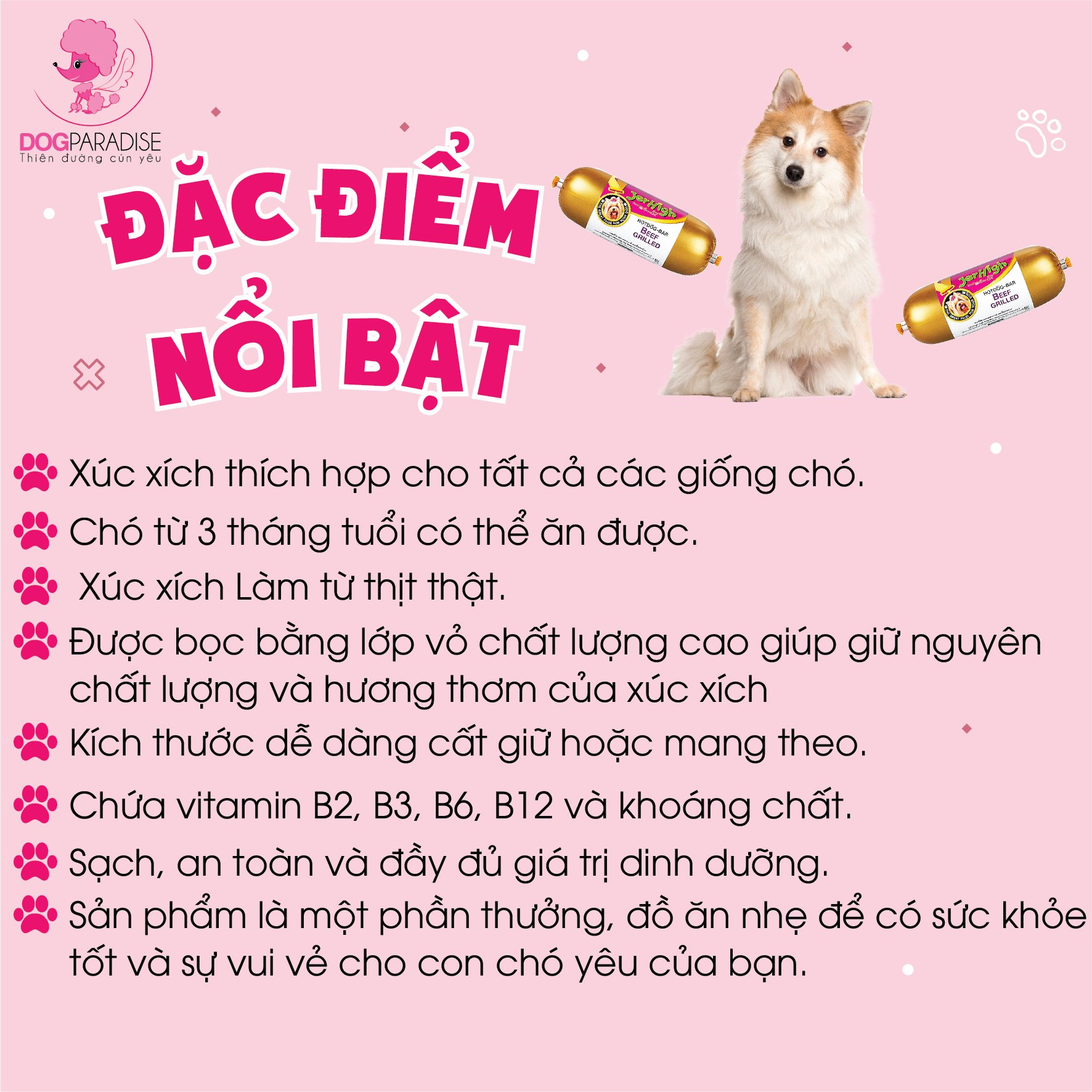 Xúc xích Jerhigh cho chó nhiều vị - 150gr