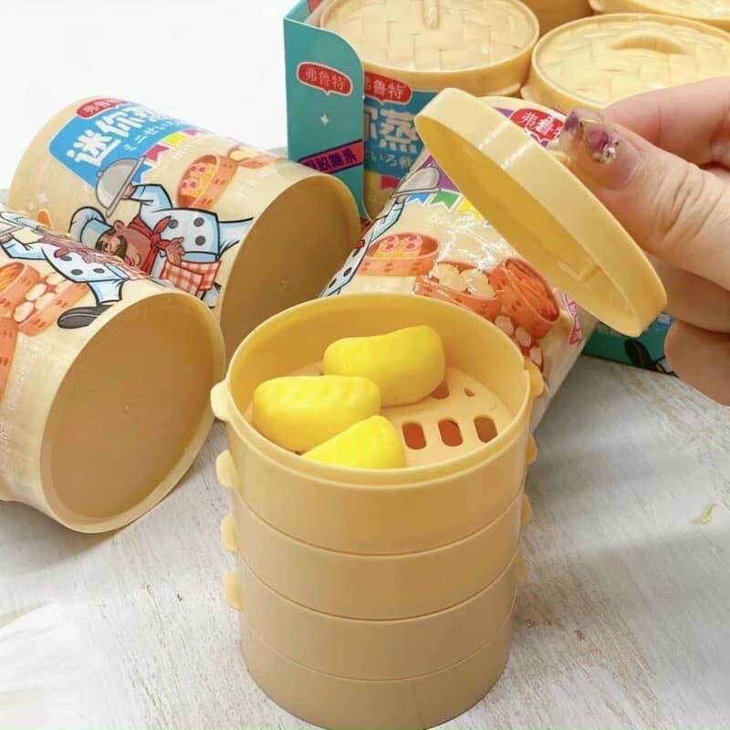 [Lẻ 1 Xửng] Kẹo dẻo xửng Dimsum Mini siêu hot hit 3 ngăn